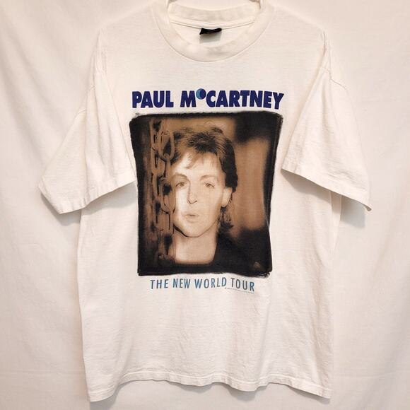 Vintage 1993 Paul McCartney “The New World Tour” Single Stitch Tee – Brockum XL - Picture 1 of 12